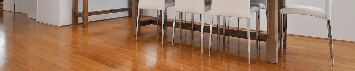 Professionally installed and refinished bamboo flooring in a residential home, showcasing smooth finish and natural wood tones in Eugene, OR
