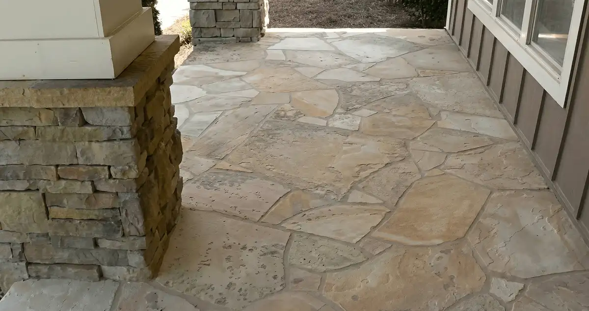 House entrance with professionally installed stone flooring in Eugene OR